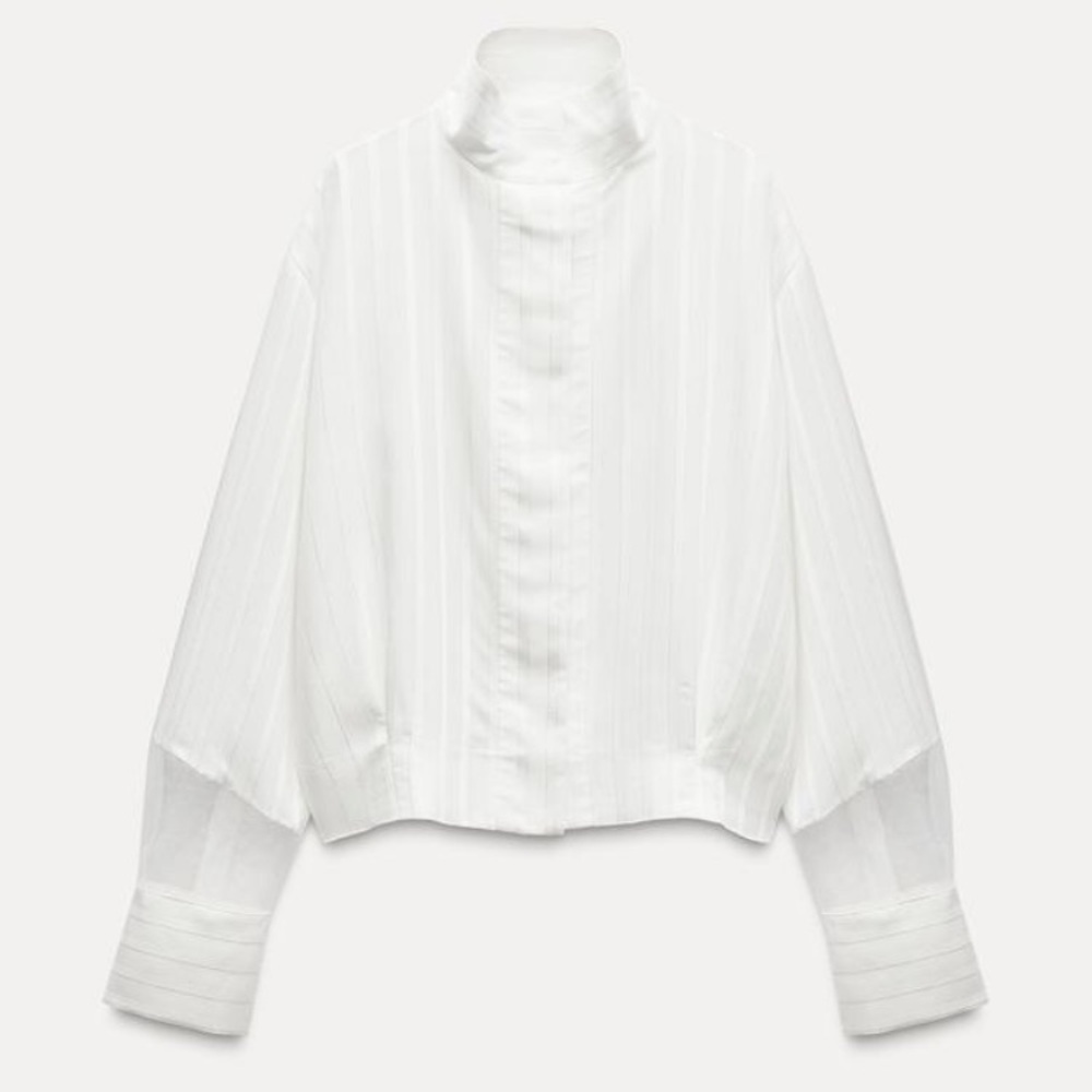NWT ZARA Combination Organza Shirt